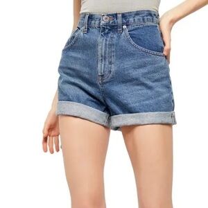 BDG Mom High Rise Cuffed Denim Shorts